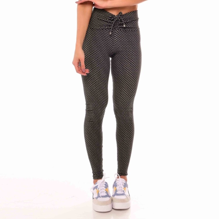 Calça Legging Fitness Modeladora Empina Bumbum Quadriculada