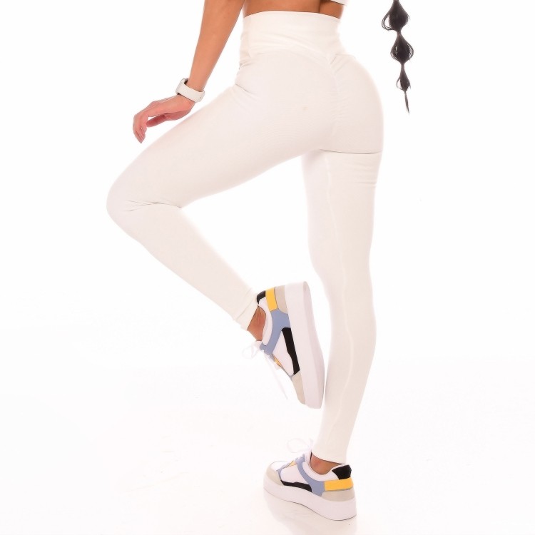 Calça Legging Fitness Modeladora Empina Bumbum Branco