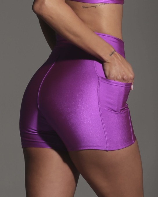 Shorts Fitness Gloss Violeta