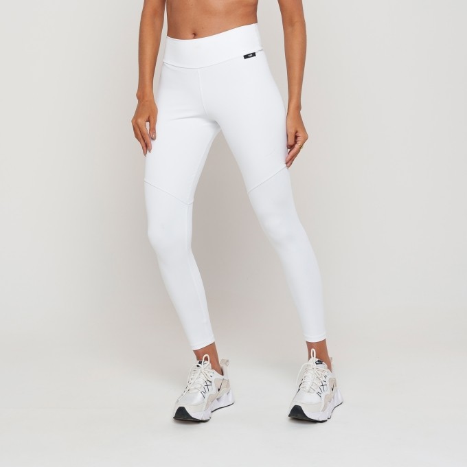 Legging Fitness Feminina Branco Com Forro