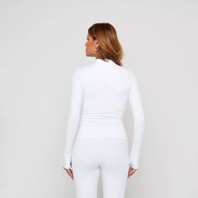 Jaqueta Fitness Feminina Corta Vento Branco