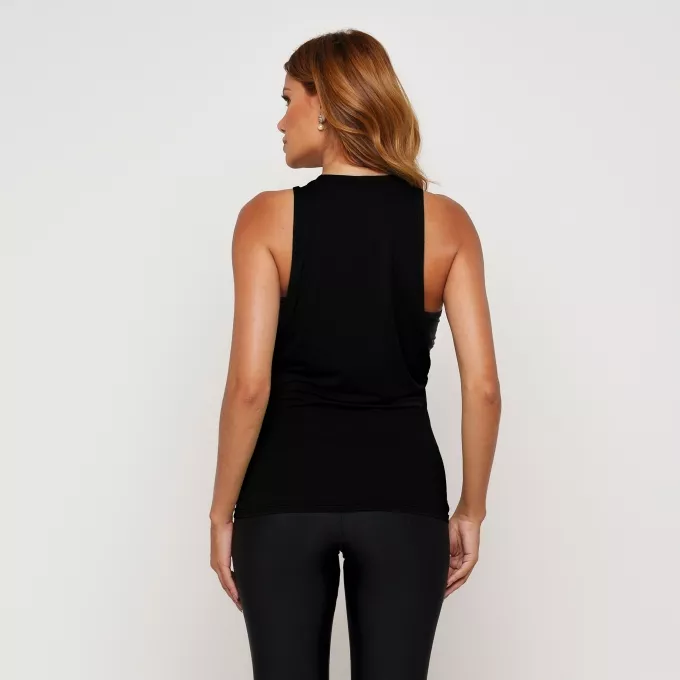 T-Shirt Regata Fitness Feminino Preto