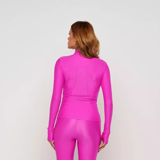 Jaqueta Fitness Feminina Corta Vento Pink