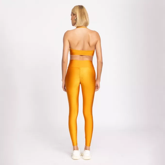 Calça Legging Fitness Empina Bumbum Dourado