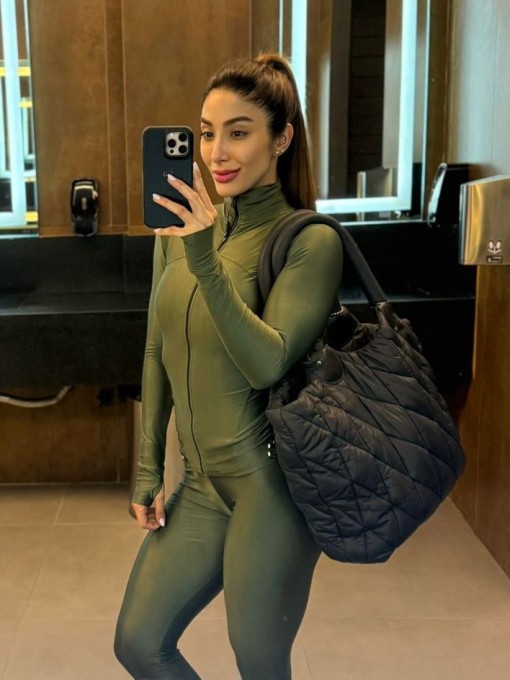 Jaqueta Fitness Feminina Corta Vento Verde MIlitar
