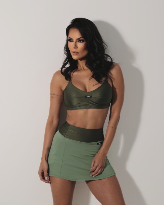 Shorts Saia Fitness Feminino Verde Militar