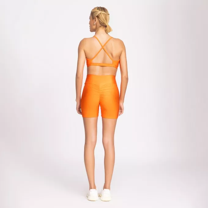 Top Fitness Feminino Costas Cruzada Laranja